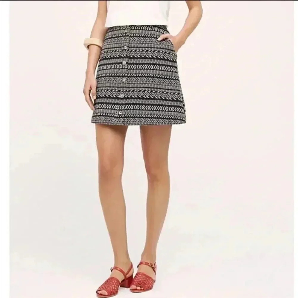Maeve Tribal Print Black & White Skirt Size 8​​